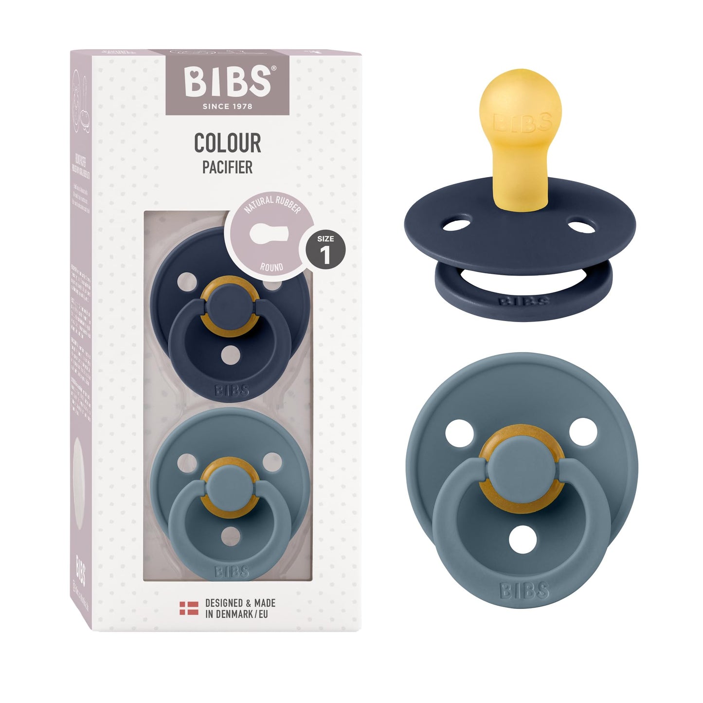 BIBS Colour Schnuller 2er-Pack, BPA-frei, Kirschform Nippel. Naturkautschuk/Latex, Hergestellt in Dänemark. Größe 2 | 6+ Monate | 2-Pack, Coral/Ruby