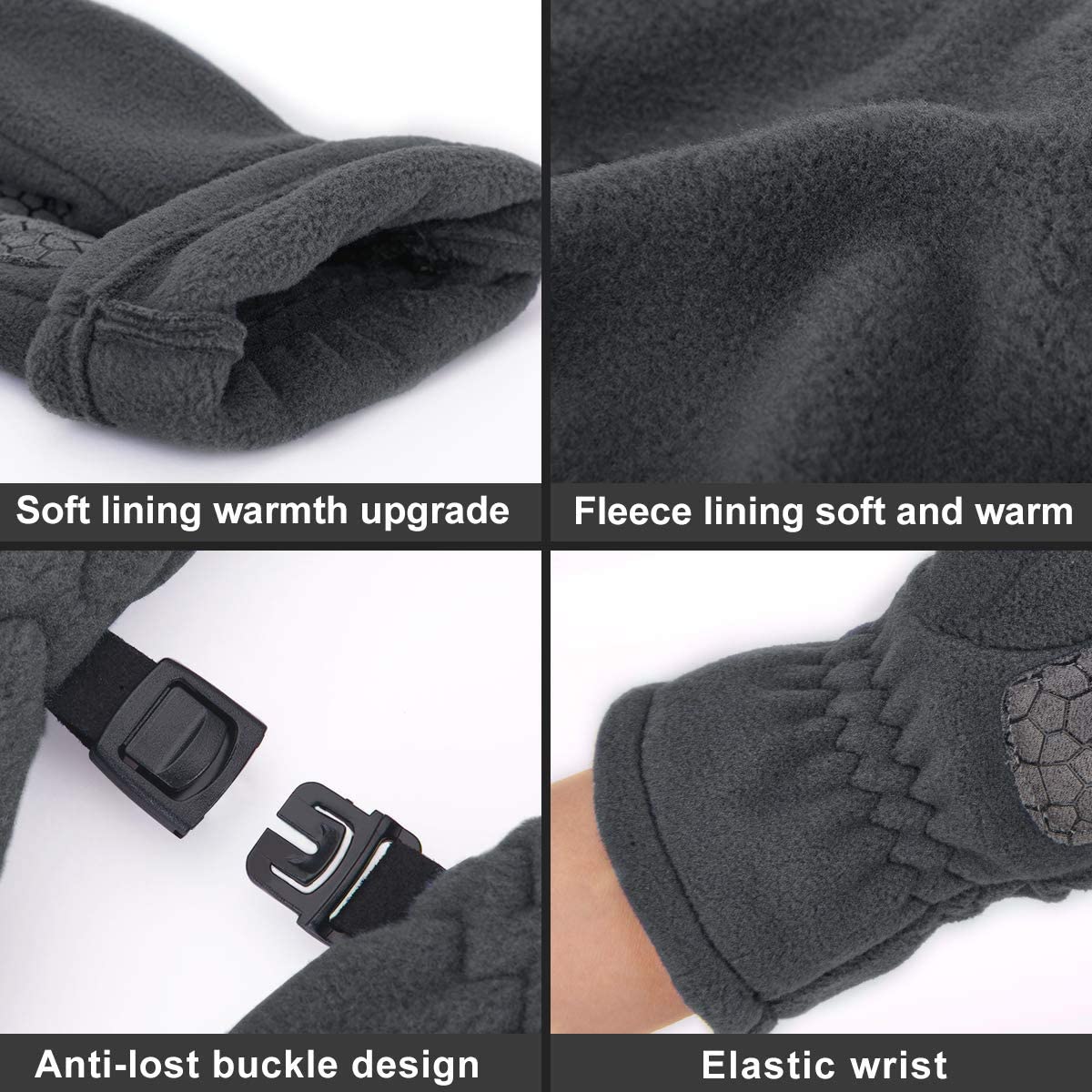 Arcweg Children's Gloves, Fleece, Warm Running Gloves, Winter Gloves, Non-Slip Cycling Gloves, Touchscreen Gloves for Boys and Girls, Finger Gloves for Sports, Outdoor, Camping, Hiking, Running