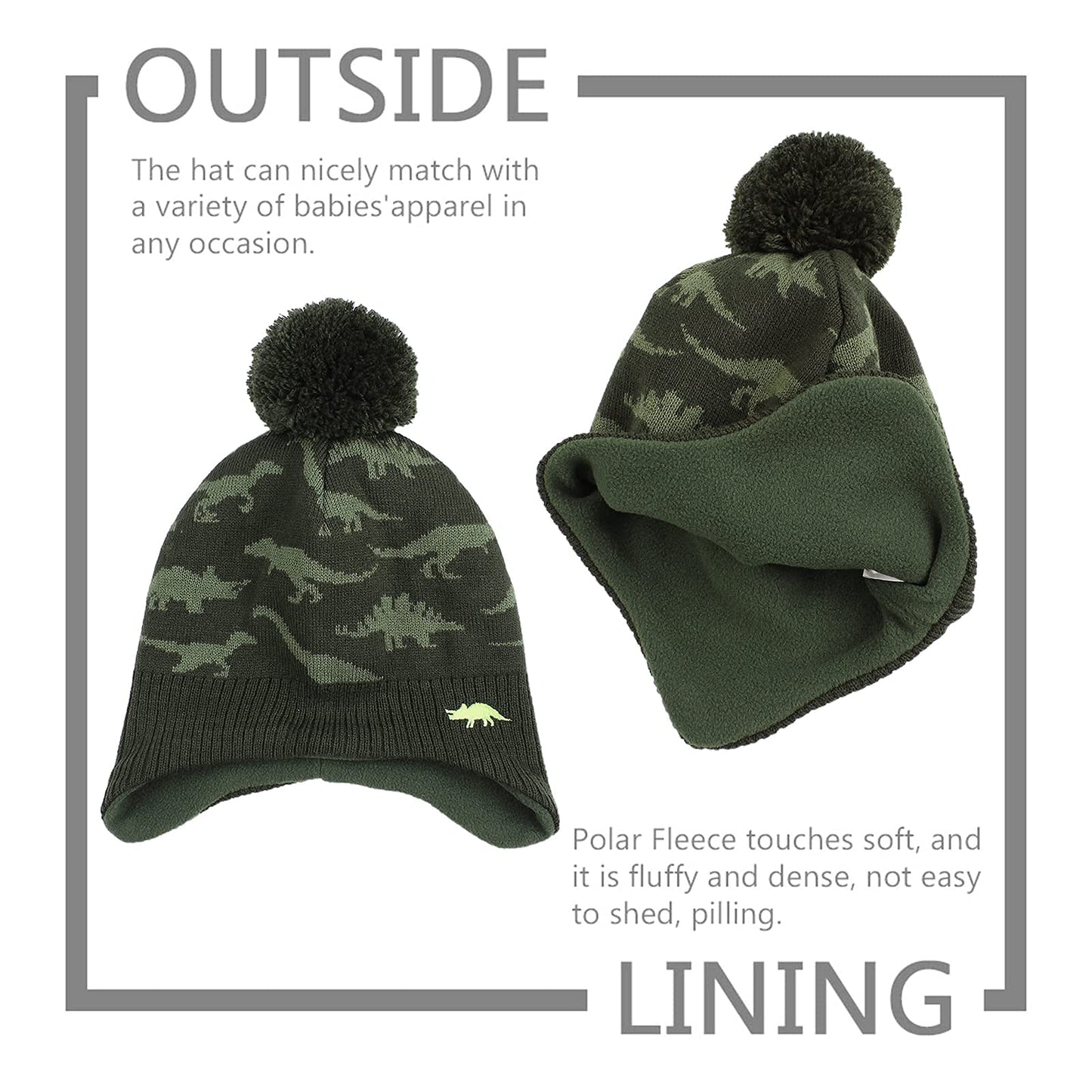 XIAOHAWANG Baby Strickmütze Winter Babymütze Junge Warme Kindermütze Junge Beanie Mütze Dicke Wintermütze für Herbst,Winter