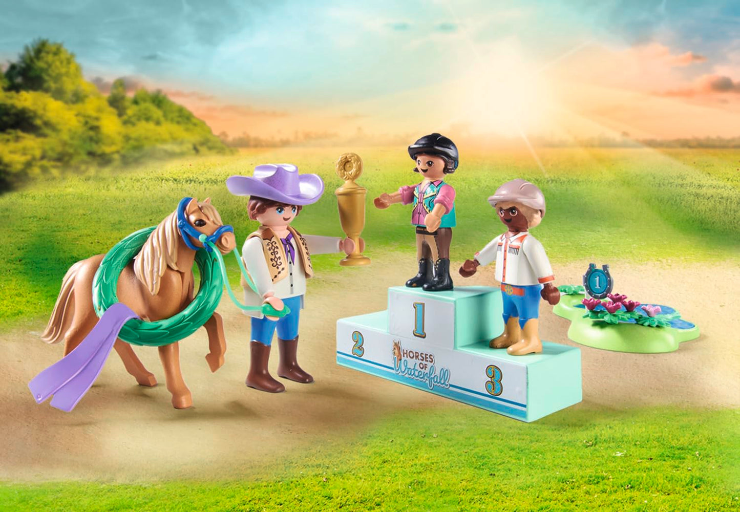PLAYMOBIL Horses of Waterfall 71496 Pony Carriage, Magical Trip with the Pony, Exciting Adventures at the Waterfall Ranch, Detailed Toy for Children from 4 Years