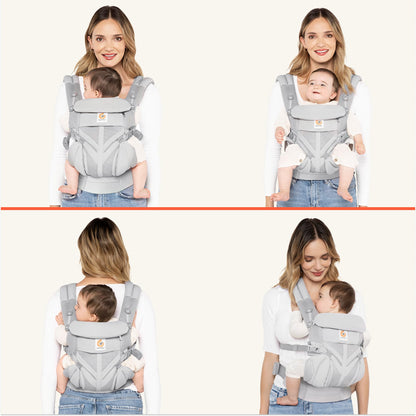 Ergobaby Babytrage, Omni 360 Cool Air Mesh mit 4 Positionen für Neugeborene bis Kleinkinder (0-4 Jahre), ergonomische Kindertrage und Rucksack, Mitternachtsblau