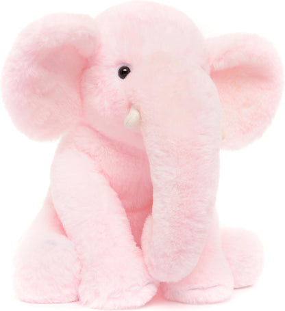 Plüsch Elefant 33 cm – Weiches rosa Kuscheltier mit großen Ohren & Langer Nase – Niedliches Stofftier für Kinder & Deko | Für Jungen, Mädchen, Kinder, Babyparty, Schlafzimmer, Weihnachten, Geburtstagsgeschenke
