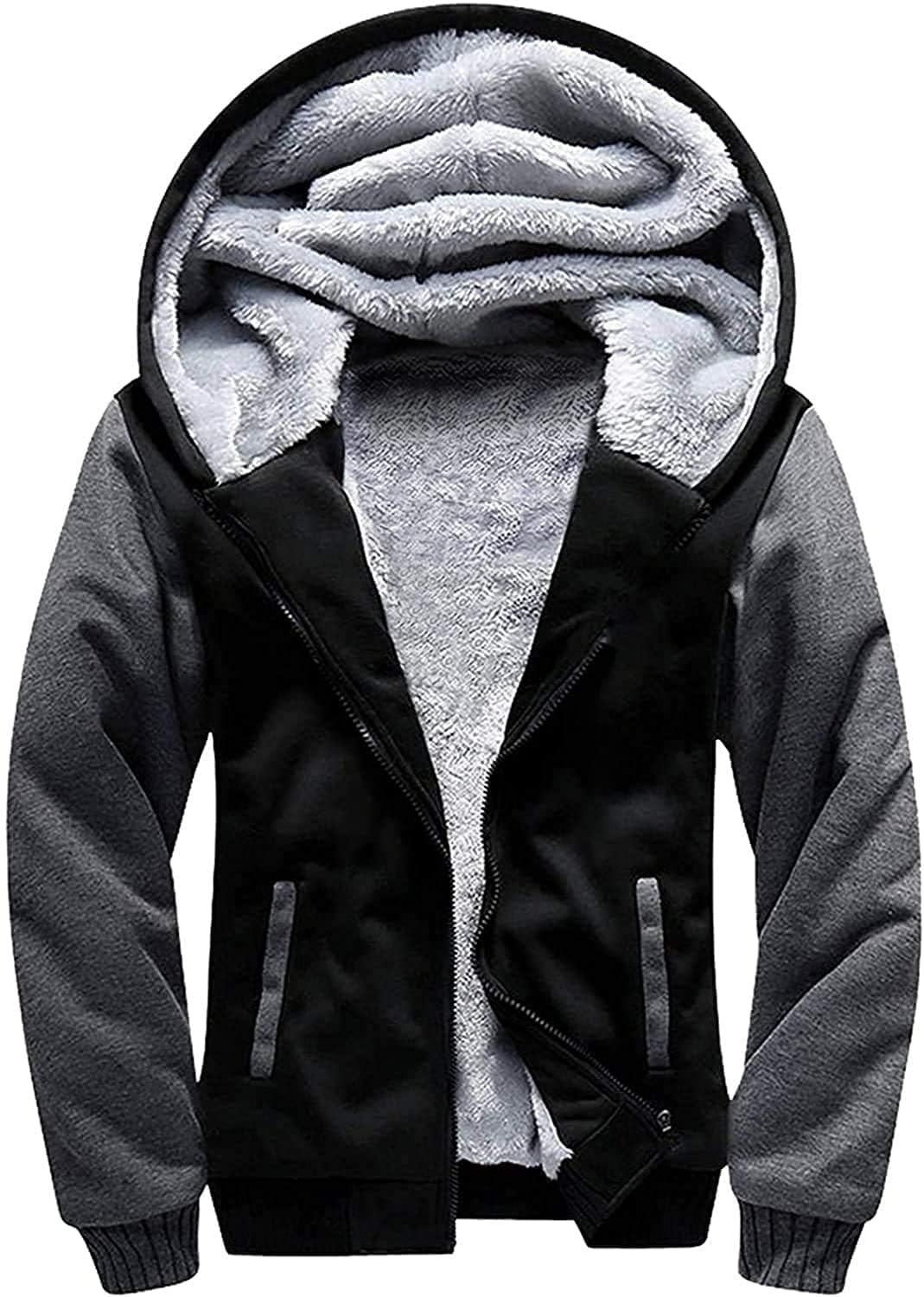 LLdress Fleece Jacket Boys Hoodie with Zip Children's Hoodie Boys Warm Hooded Jacket Causal Winter Ourdoor Sweat Jacket with Fleece Lining Hooded Jackets for Boys
