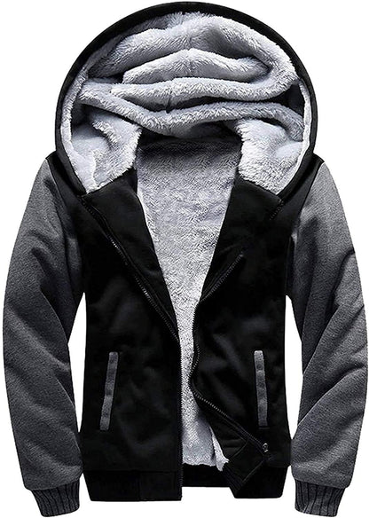 LLdress Fleece Jacket Boys Hoodie with Zip Children's Hoodie Boys Warm Hooded Jacket Causal Winter Ourdoor Sweat Jacket with Fleece Lining Hooded Jackets for Boys