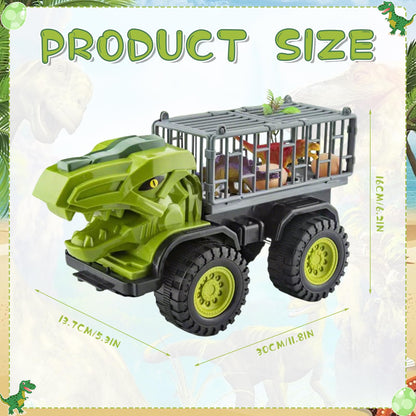 Baustellenfahrzeuge ab 3 Jahren, Set mit 3 Dinosaurier-Sandgruben-Spielzeugset mit Bagger, Transporter, Muldenkipper, robustem Sandspielzeugfahrzeugen Auto, geeignet als Sandspielzeug für Kinder ab 2+ (01)