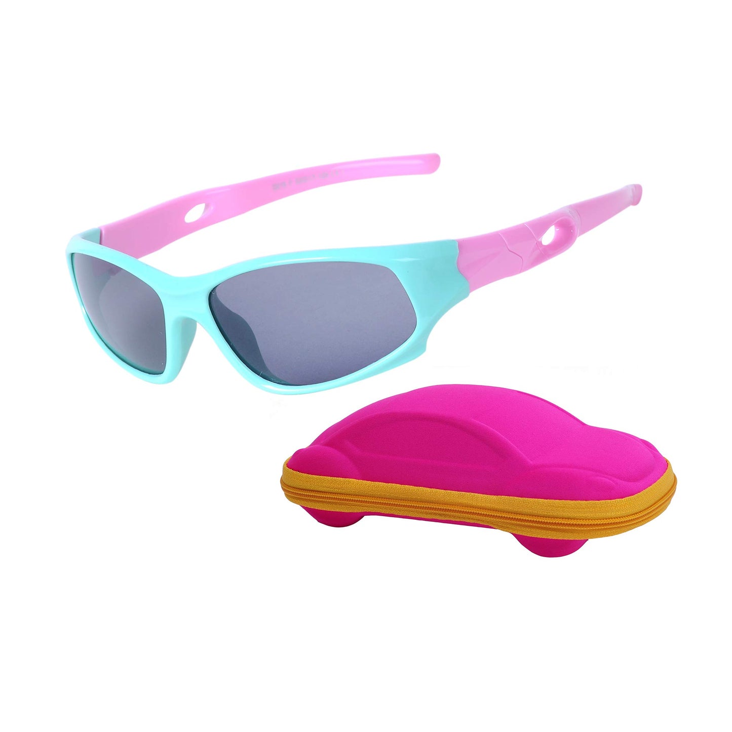 Sport-Sonnenbrille für Kinder, polarisiert, bruchsicher, für Jungen und Mädchen (3-12 Jahre) + Brillenbänder + Brillenetui