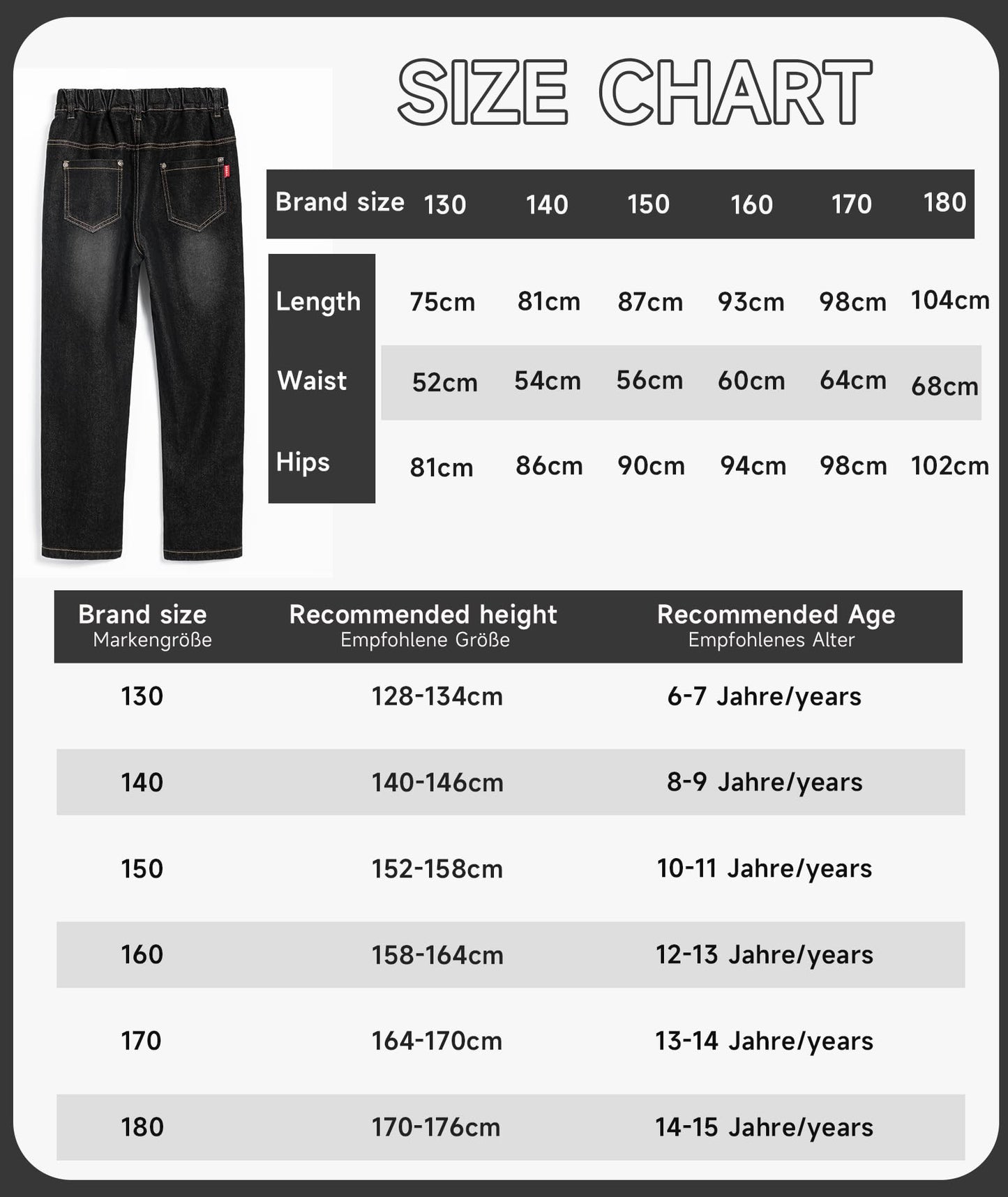 YoungSoul Jungen Jeanshosen - Jeans mit Abschürfungen - Kinder Hose mit elastischem Bund Gr. 128-176