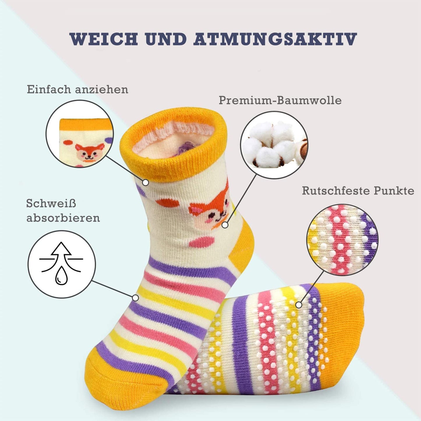 HYCLES Baby ABS Socks Children 0-7 Years 12 Pairs Stopper Socks Children Non-Slip Socks Child Boys Girls 23-26 27-30 Toddler Socks Baby