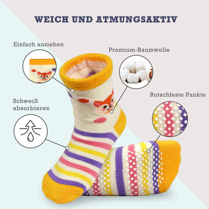 HYCLES Baby ABS Socks Children 0-7 Years 12 Pairs Stopper Socks Children Non-Slip Socks Child Boys Girls 23-26 27-30 Toddler Socks Baby