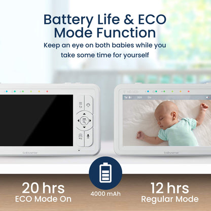 Babysense True Sleep HD Video-Babyphone mit Nachtlichtkamera & Bewegungsmonitor für Babys mit Echtzeit-Warnungen, kontaktlos, 2-in-1, Nur für den Heimgebrauch