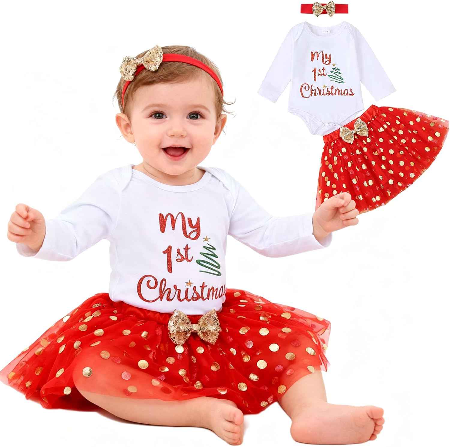 Valentine's Day Outfit Baby Long Sleeve, Valentine's Day Baby Clothing Heart Print, My First Outfits for Valentine's Day for Newborns, Baby Girl Valentine's Day Clothing Tutu Set for Newborns (0-18