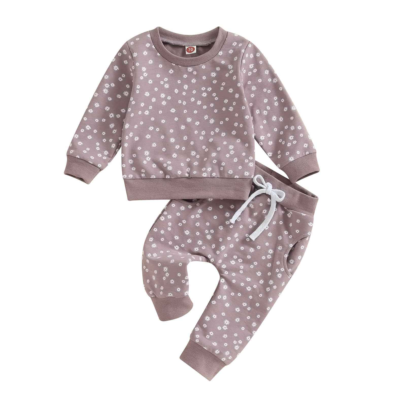 Himllauen Baby Mädchen Kleidung Sweatshirt + Lange Hose Zweiteiler Babykleidung Set Kleinkind Outfits