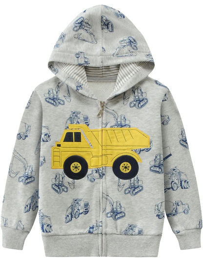 CM-Kid Hoodie Boys Hoodie Zipper Sweat Jacket Long Sleeve Children Cotton Hooded Jacket Warm Tops Size 92-122 