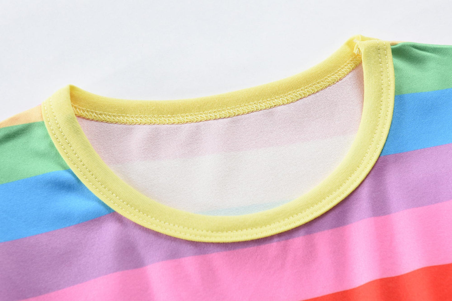 EULLA Kinder Mädchen Kleid Kurzarm Lässig A-Linie Regenbogenstreifen Erdbeere Marienkäfer Schmetterling Kleider Gr.92 98 104 110 116 122
