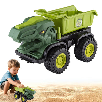 Baustellenfahrzeuge ab 3 Jahren, Set mit 3 Dinosaurier-Sandgruben-Spielzeugset mit Bagger, Transporter, Muldenkipper, robustem Sandspielzeugfahrzeugen Auto, geeignet als Sandspielzeug für Kinder ab 2+ (01)