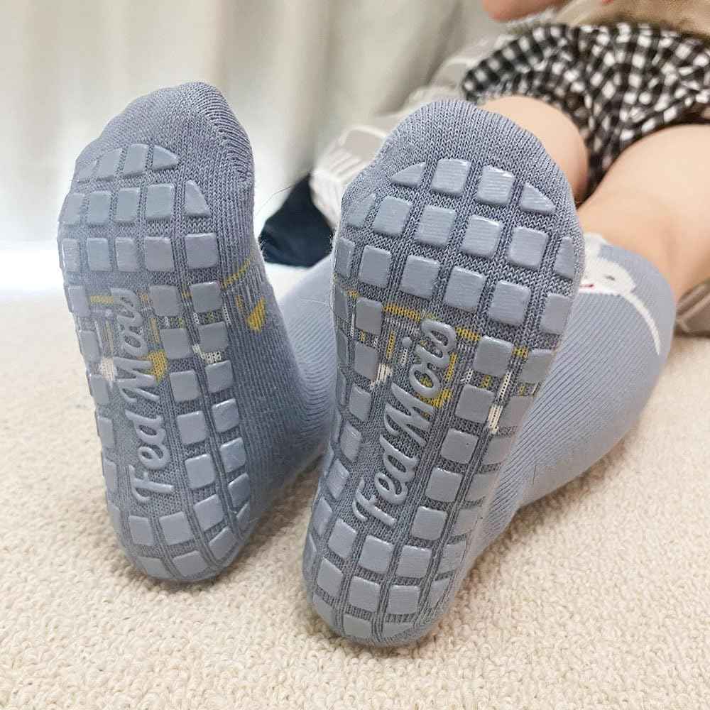 Pack of 6 Baby Toddler ABS Non-Slip Socks Knee-Length Knee Socks Cotton