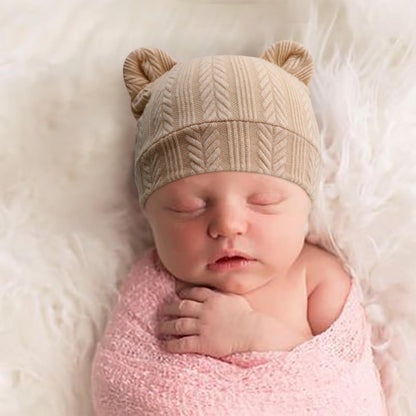 DRESHOW Newborn Baby Hat and Gloves Set Beanie Clothing Unisex Infant Hat Kindergarten Cap Baby Boys Girls 0-6 Months 