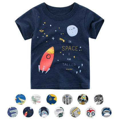 Unisex Baby T-Shirt Baumwolle Süß Karikatur Tier Muster Tops für 1-7 Jahre Alt