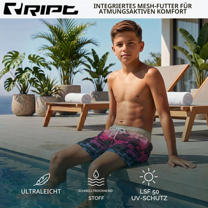 Schnelltrocknende Badeshorts für Jungen – UV50 Sonnenschutz für Aktiven Sommer Spaß