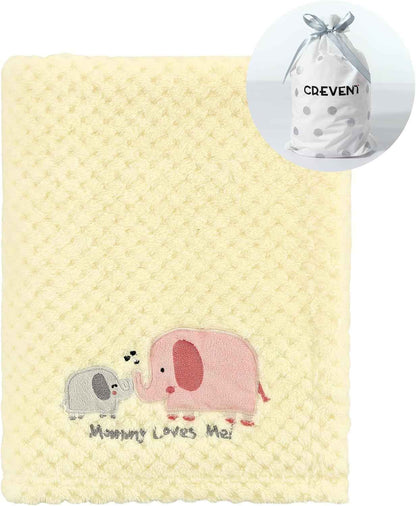 CREVENT Kleine Flauschige warme Baby-Überwurfdecke für Jungen, Kleinkinder, Kinderbett, Kinderwagen, 75 cm x 100 cm, graue Wolke