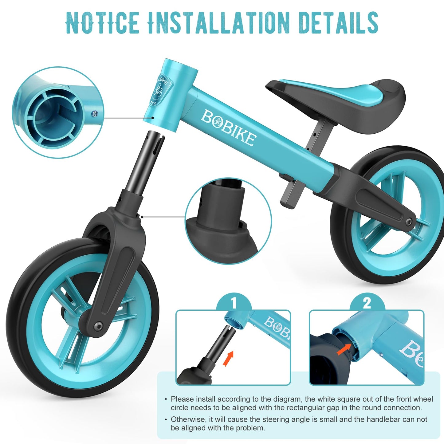 MHCYLION Laufrad ab 1.5-4 Jahre bis zu 25 kg, Lenkrad und Sattel höhenverstellbar, Lenkradschloss, Ultraleicht Kinderlaufrad Balance Fahrrad für Jungen Mädchen - Meloni2