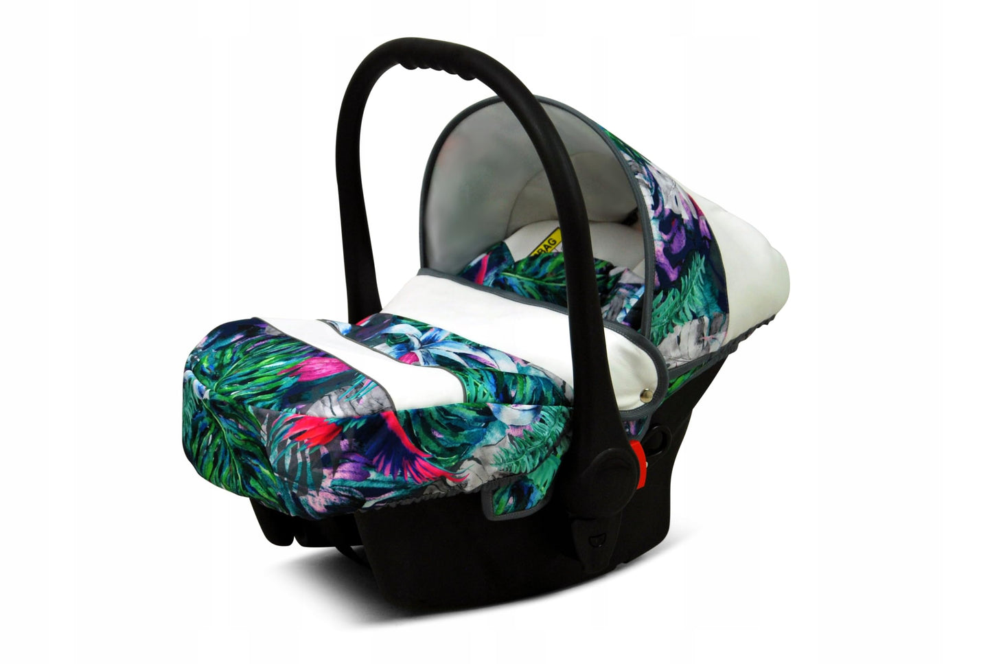 BabyLux® Bambimo Pushchair Set 3 in 1 - Tropical - incl. Baby Carrycot, Buggy Sports Seat, Car Seat - Pram Set - Combination Pram with Changing Bag, Rain Cover etc.