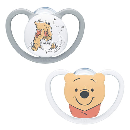 NUK Space Schnuller | 0–6 Monate | Schnuller mit extra Belüftung | BPA-freies Silikon | Disney Winnie Puuh | 2 Stück - Meloni2