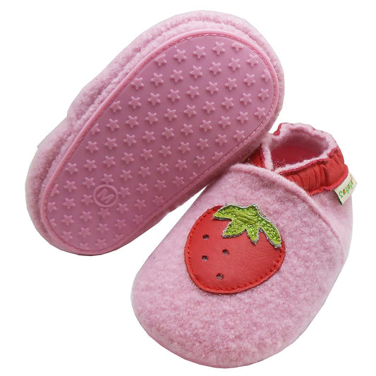 SAYOYO Babyschuhe für Jungen und Mädchen - Erste Lauf- und Krabbelschuhe mit weicher Wolle und rutschfester Gummisohle