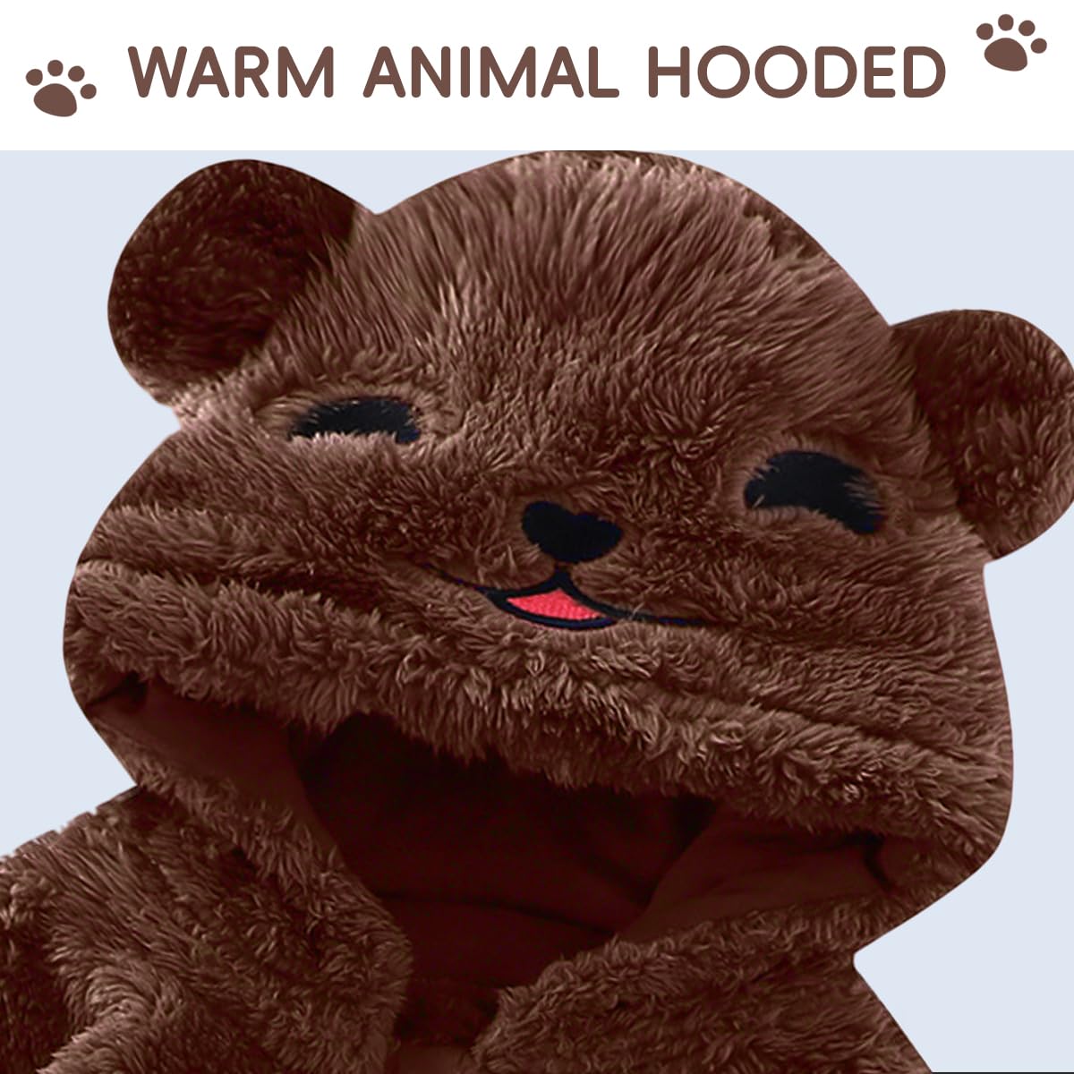 JiAmy Baby Fleece Jacket Hoodie Set Zip Toddler Baby Clothing Winter Coat with Ears Hood Plush Fluffy Infant Boys Girls Tops and Trousers Outfit 2 Pieces 12 Months - 4 Years 
