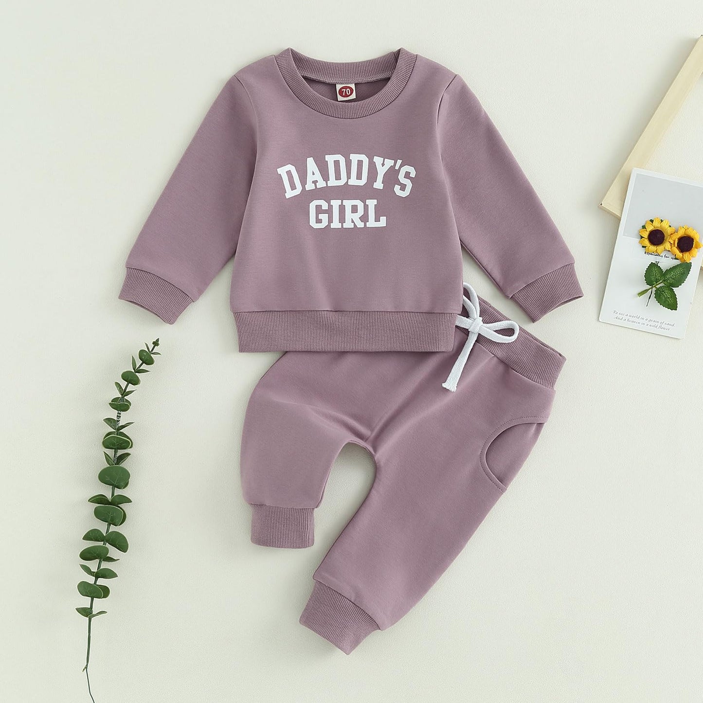 Baby Unisex Weihnachten 2-teilige Hosen Set Jungen Mädchen Weihnachten Outfit Langarm Lebkuchen Papas Mädchen Briefdruck Sweatshirt + Jogginghose Weihnachten Outfit Set Weihnachten Streetwear