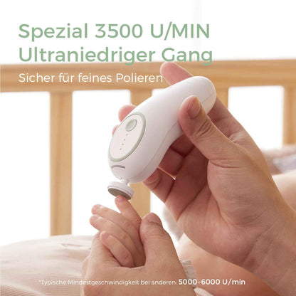 Baby Nagelfeile Elektrisch, Sanfter Baby Nageltrimmer Elektrisch Wiederaufladbar, Baby Nagelknipser Elektrisch, 7 Schleifkopf Ersatzpads