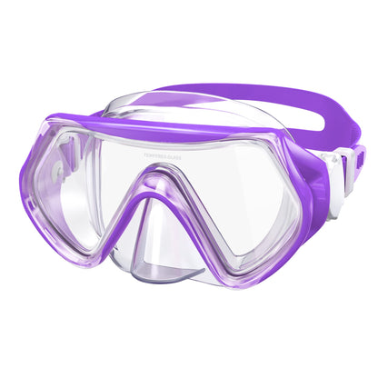 Findway Children's Diving Goggles, Swimming Goggles, Snorkel Mask for Boys Girls Teenagers, Diving Mask with Nose Cover, 180° Panorama, HD, Anti-Fog, Anti-Leak, Diving Goggles for Children 4-16 Years