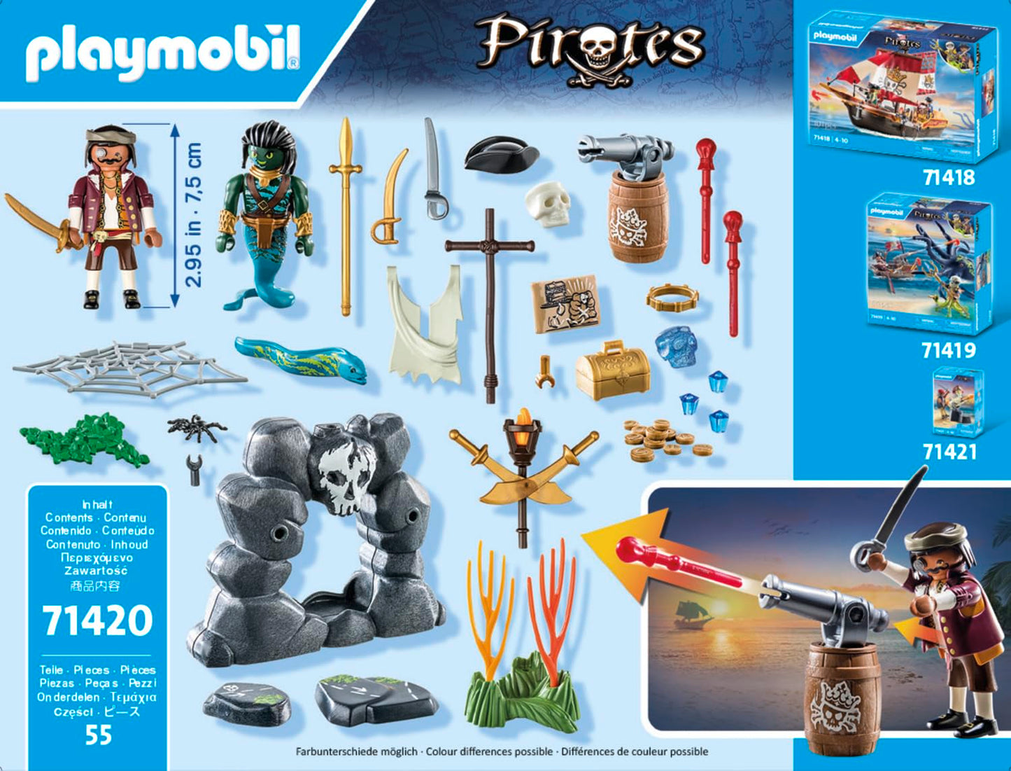 PLAYMOBIL | Pirates | Gefahr durch Riesenhai | Piratenspielzeug | Spielzeugfiguren | Spielzeug für Kinder ab 4 Jahren | 71793
