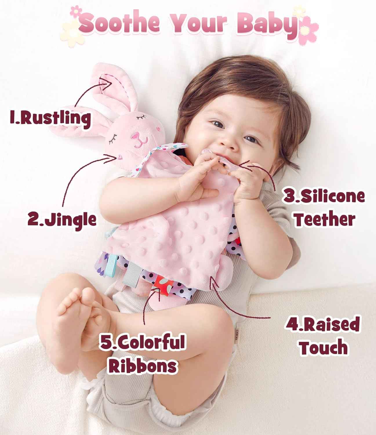 Baby Gift Boys Girls Newborn Gifts for Birth with Comforter Blanket / Baby Romper / Socks / Muslin Blanket / Rattle Nappy Cake Gift Box Baby Shower Party Gender Reveal Gift (Pink)
