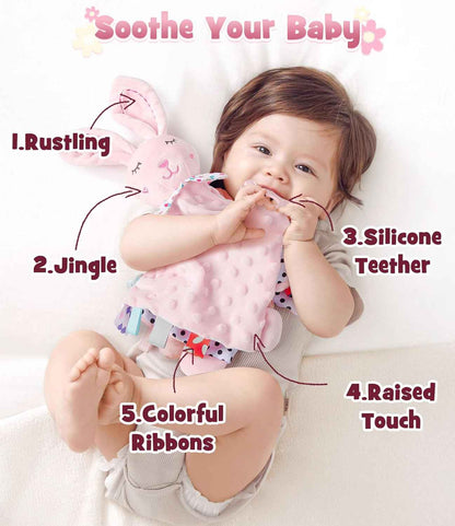 Baby Gift Boys Girls Newborn Gifts for Birth with Comforter Blanket / Baby Romper / Socks / Muslin Blanket / Rattle Nappy Cake Gift Box Baby Shower Party Gender Reveal Gift (Pink)
