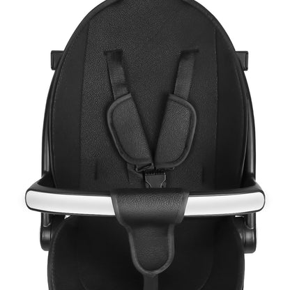 Buggy für Babys, ultraleicht, kompakt, faltbar und neigbar, von Geburt bis 25 kg, mit Trolley-System, Regenschutz inklusive, ausziehbarer Haube, C-schwarz