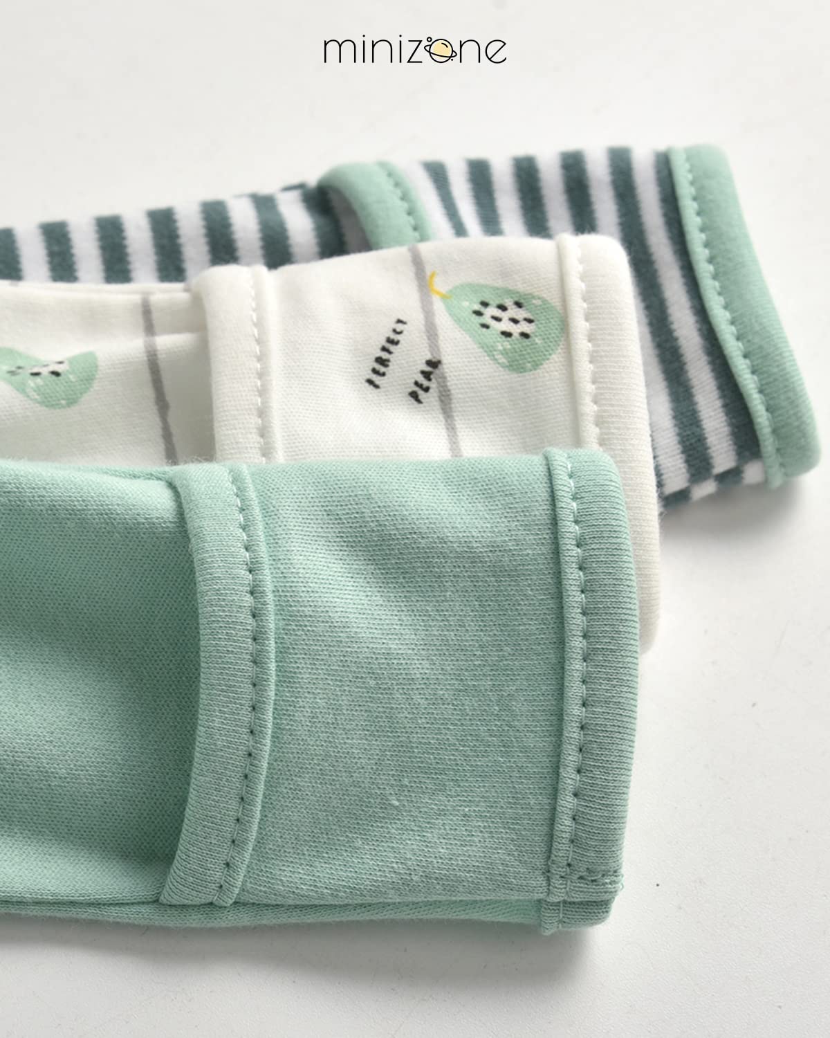 Minizone Baby Schlafstrampler 3er Pack, Pyjamas Langarm Strampler Jungen Mädchen Geschenk 9-12 Monate