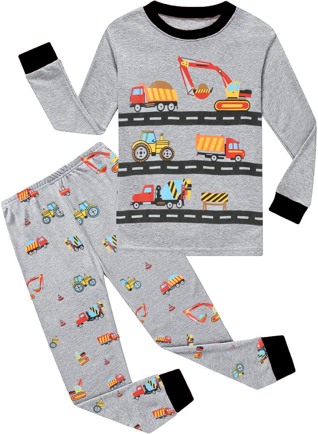 Dinosaurier-Pyjamas für Jungen, lange Nachtwäsche aus Baumwolle, Pyjamas für Kinder
