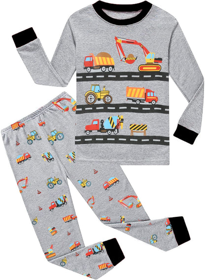 Dinosaurier-Pyjamas für Jungen, lange Nachtwäsche aus Baumwolle, Pyjamas für Kinder