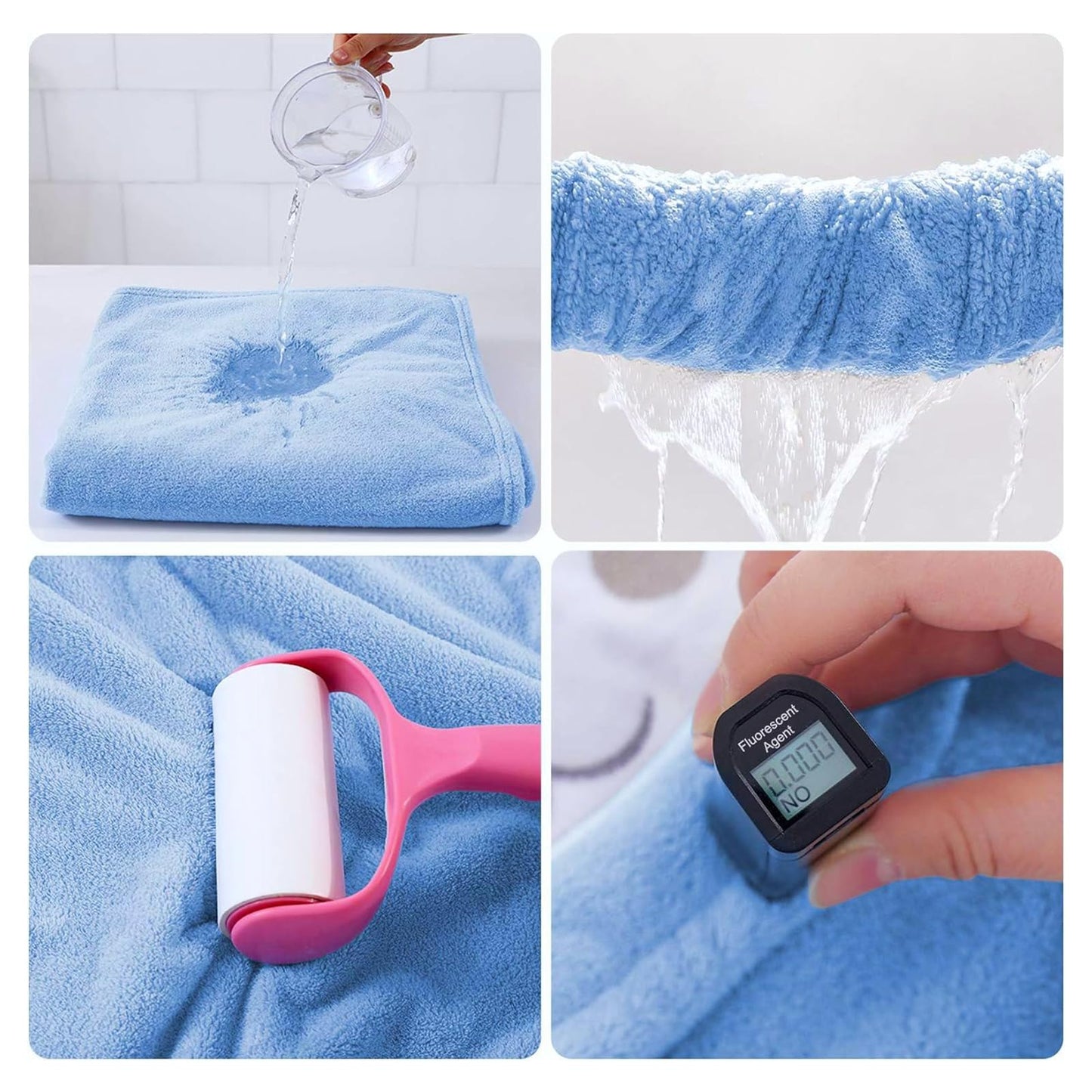 decalsweet Bath Towels for Kids, Large Softness and Absorbent Hooded Baby Bath Towel, Coral Fleece Children's Towel for Bathrobe Boys and Girls, 70 x 140 cm (Blue Elephant) 