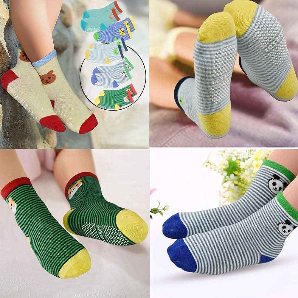 HYCLES Baby ABS Socks Children 0-7 Years 12 Pairs Stopper Socks Children Non-Slip Socks Child Boys Girls 23-26 27-30 Toddler Socks Baby