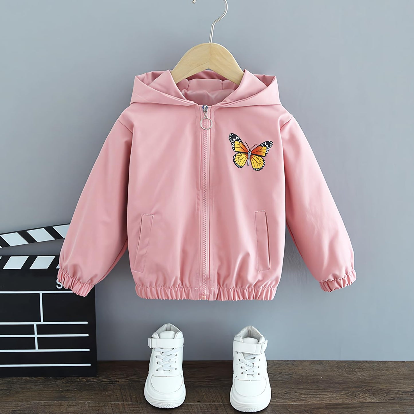 Amur Leopard Mädchen Übergangsjacke mit Kapuze Warm Windjacke Atmungsaktiv Kinder Outdoorjacke für Frühling Herbst