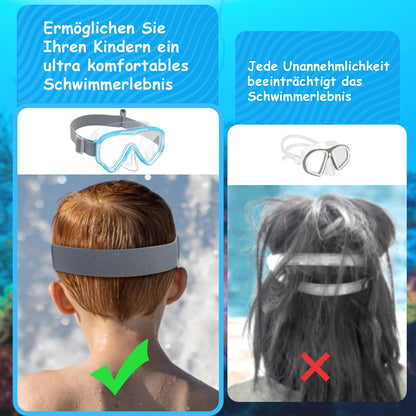 Vvinca Children's Diving Goggles with Fabric Band, Swimming Goggles Children for Years Boys Girls, Snorkel Mask Children 180° Panorama Anti-Leak Diving Mask Children for 3-13 Years