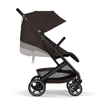 Cybex Gold Kinderwagen Beezy mit One-Pull Harness, Ab Geburt bis ca. 4 Jahre (max. 22 kg), Kompakt und ergonomisch, Magic Black (Schwarz mit schwarzem Rahmen)