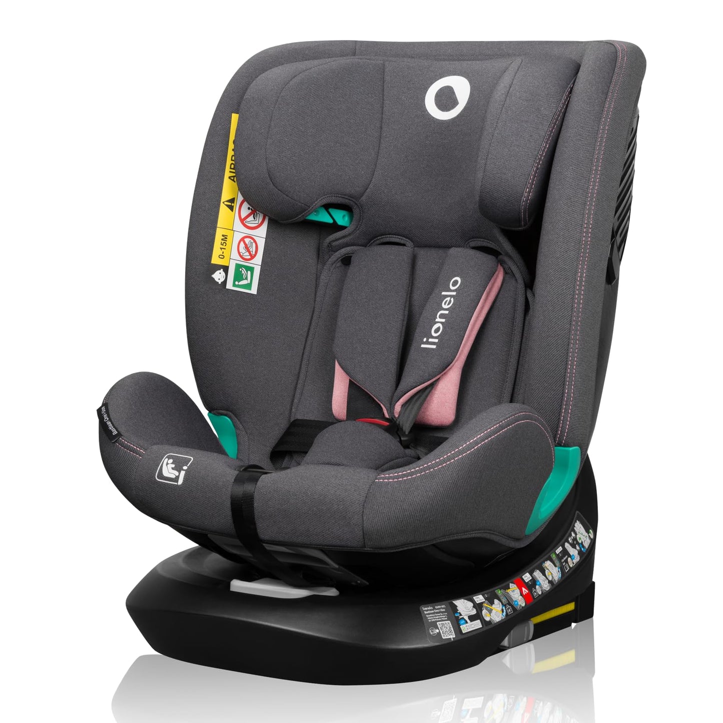 LIONELO Bastiaan i-Size One 360o drehbarer Autositz für Kinder von 40-150 cm, Montage in Fahrtrichtung und entgegen der Fahrtrichtung möglich, ISOFIX Pas TopTether Einstellbare Rückenlehne - Meloni2