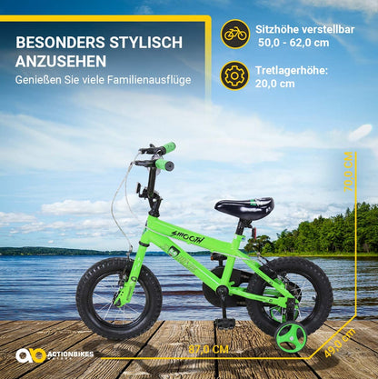 Actionbikes Kinderfahrrad Zombie | 12 16 20 Zoll - V-Brake Bremsen - Fahrrad für Kinder von 2-9 Jahren - Schutzblech v. / h - Kinder Fahrrad für Mädchen & Jungen - Fahrräder - Bicycle - Kinderrad - Meloni2