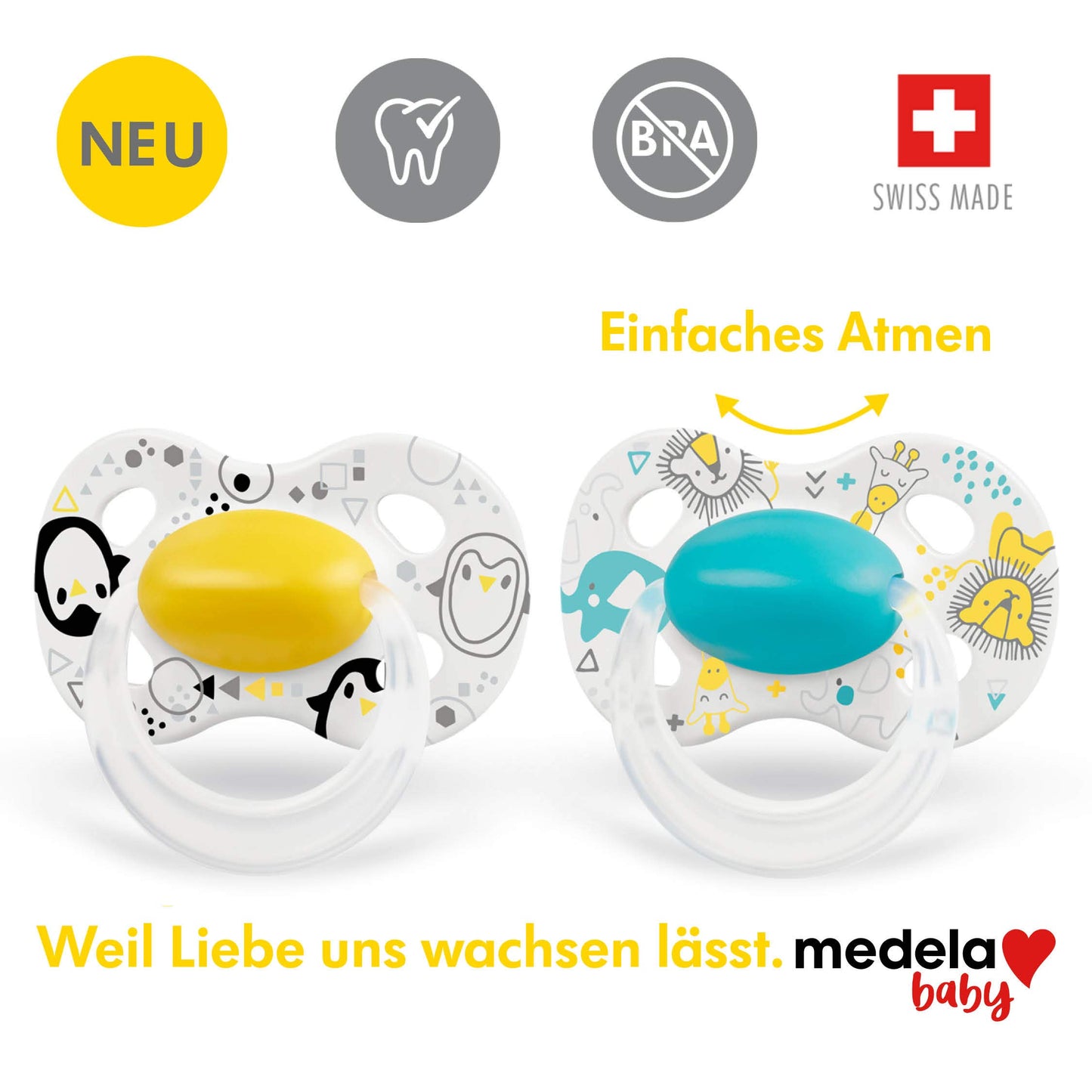 Medela Baby Original Schnuller – Für Babys von 0-6 Monaten – 2 Stück