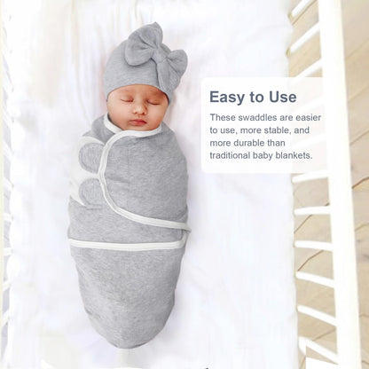 Neugeborene Swaddle Decke Hut Set Baby Gedruckt Swaddles Säugling Einstellbar Schlafsack für 0-3 Monate Mädchen Jungen