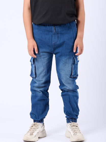 NATUST Jungen Cargohose Kinder Freizeithose mit Elastischem Bund