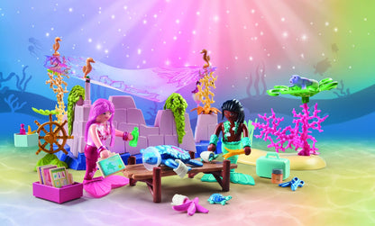 PLAYMOBIL Princess Magic 71499 Underwater Animal Care of Sea Creatures, Loving Care of Sea Animals, Includes Care Station, Bandage and More, Various Toys for Children from 4 Years